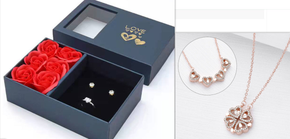 Magnetic Heart Clover Necklace 4-in-1 Transformable Design - Vié Chérie