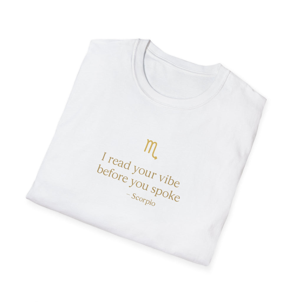 Scorpio T-shirt – Gold Astrology Quote Tee | Vié Chérie