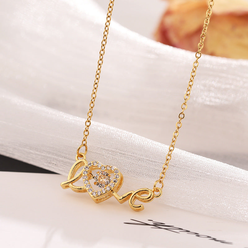 Eternal Love Titanium Steel Necklace – Minimalist Gold Clavicle Chain - Vié Chérie