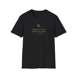 Scorpio T-shirt – Gold Astrology Quote Tee | Vié Chérie