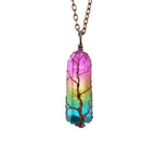 Rainbow Crystal Pillar Necklace – Vié Chérie