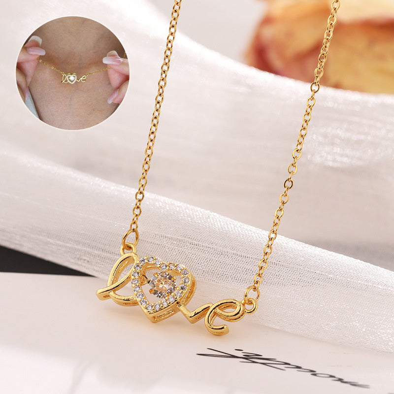 Eternal Love Titanium Steel Necklace – Minimalist Gold Clavicle Chain - Vié Chérie