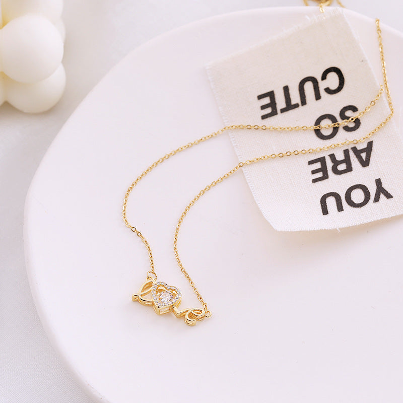 Eternal Love Titanium Steel Necklace – Minimalist Gold Clavicle Chain - Vié Chérie