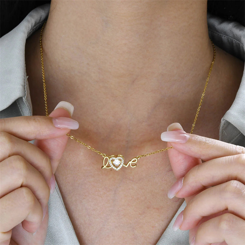 Eternal Love Titanium Steel Necklace – Minimalist Gold Clavicle Chain - Vié Chérie