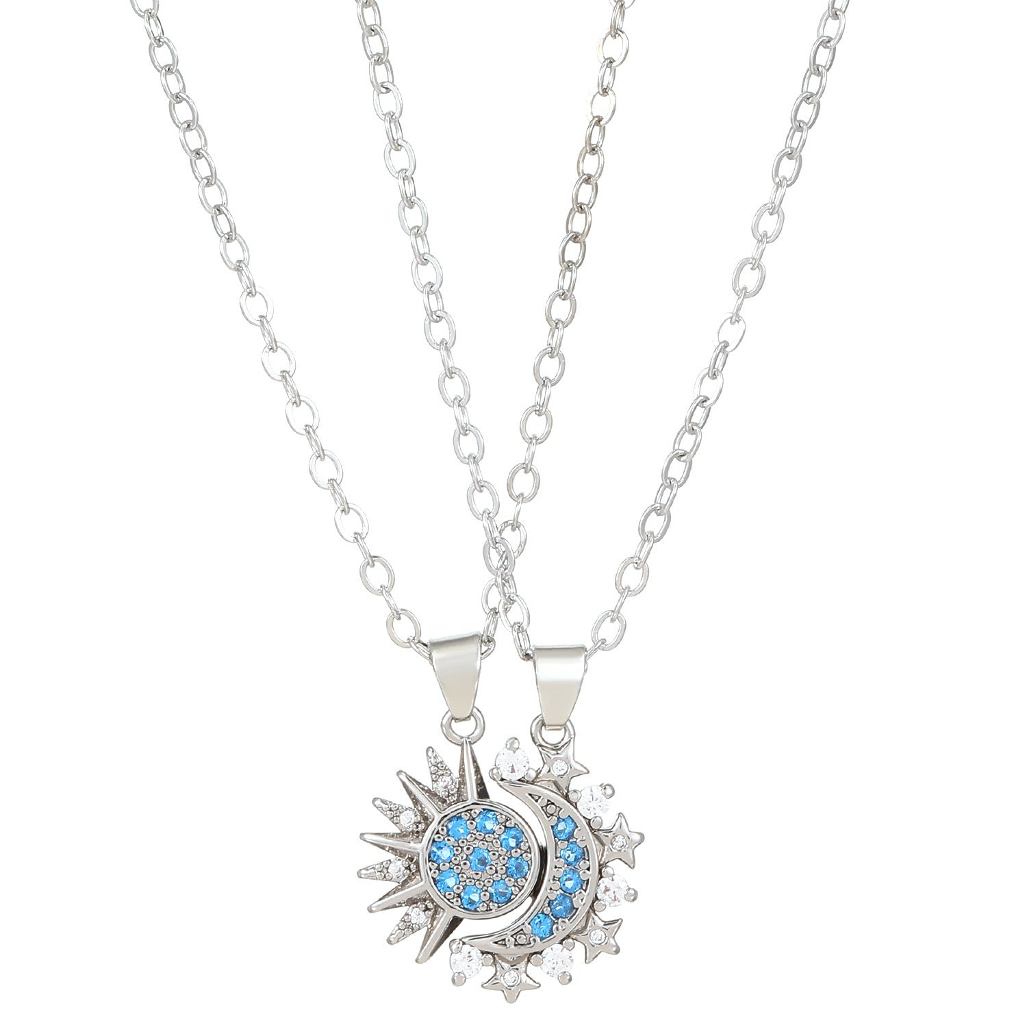 Magnetic Sun & Moon Couple Necklace (2pcs Set)