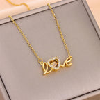 Eternal Love Titanium Steel Necklace – Minimalist Gold Clavicle Chain - Vié Chérie