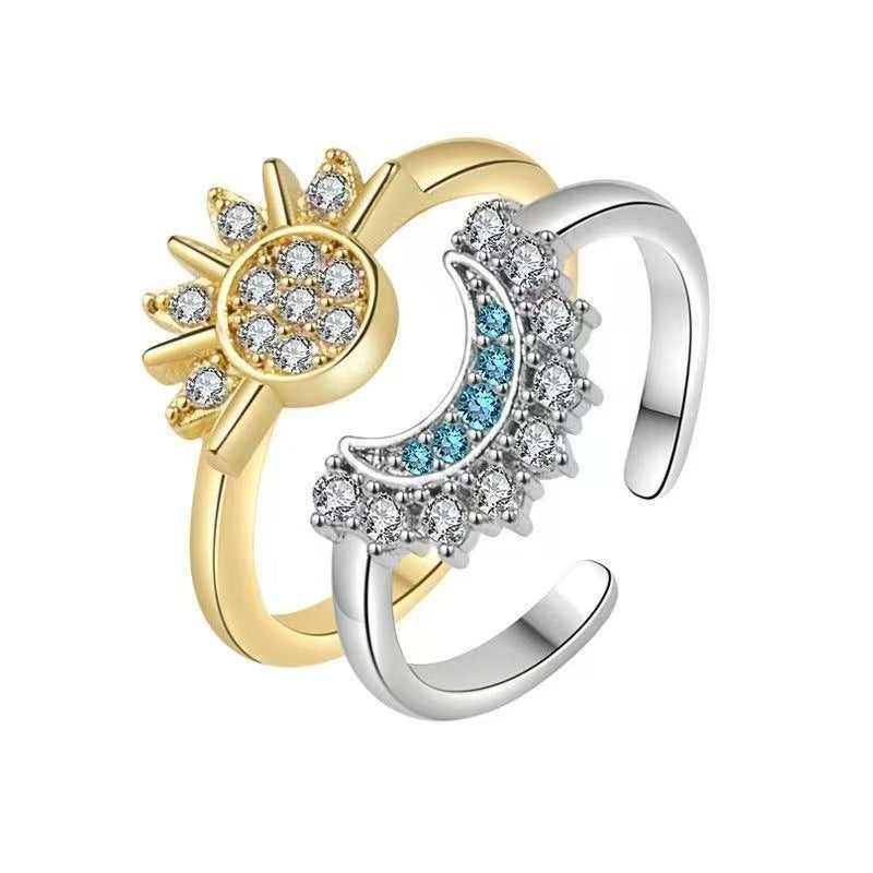 Celestial Sun & Moon Ring  Adjustable Zodiac Ring
