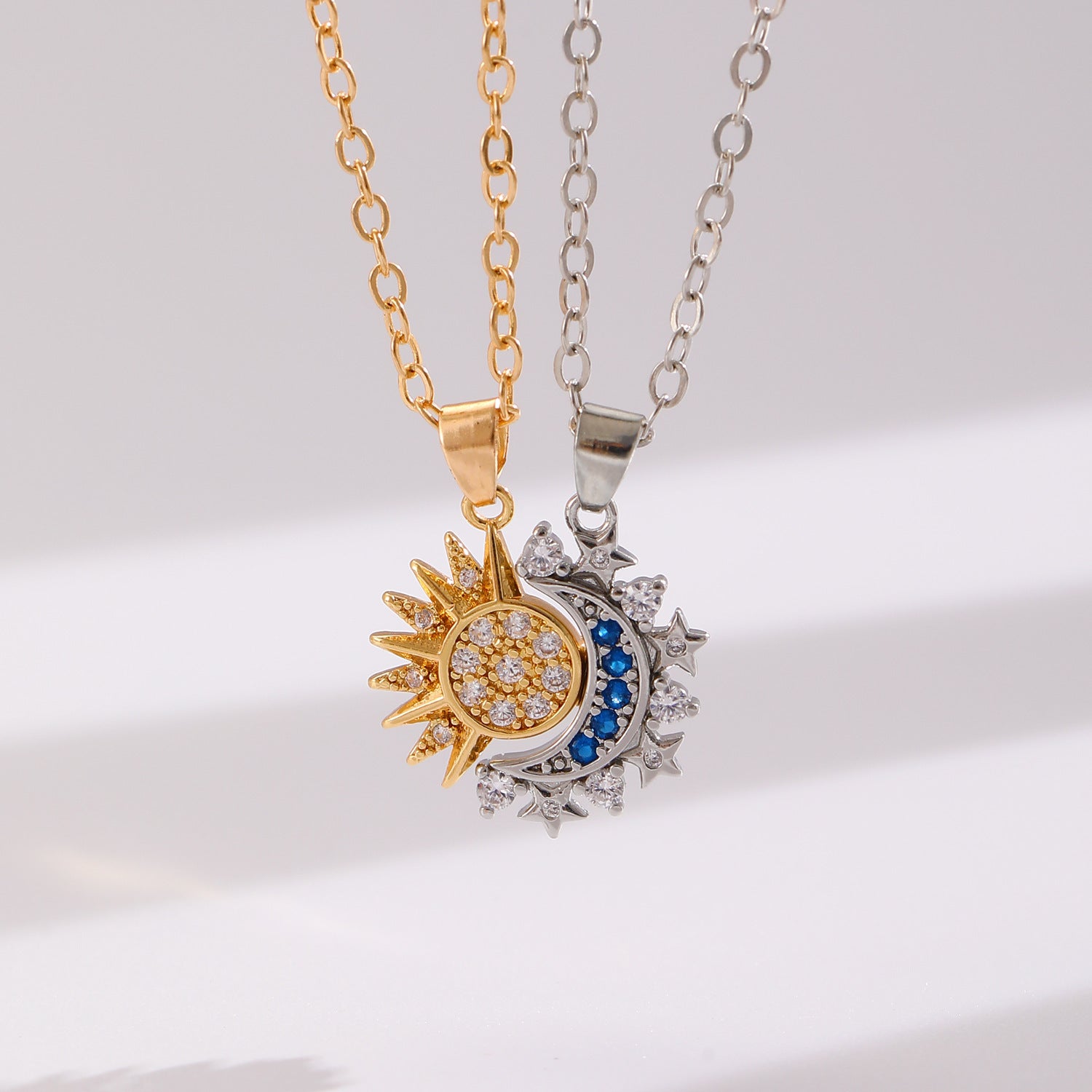 Magnetic Sun & Moon Couple Necklace (2pcs Set)