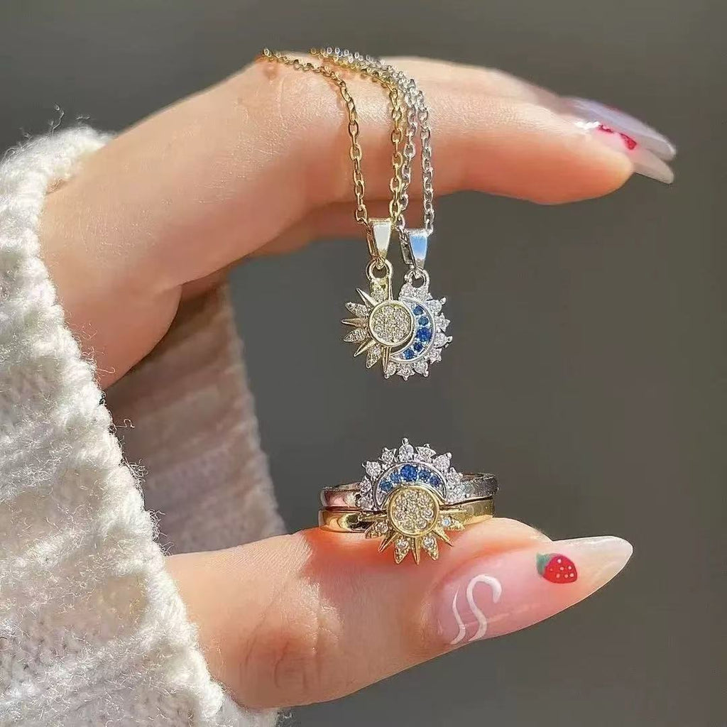 Celestial Sun & Moon Ring  Adjustable Zodiac Ring