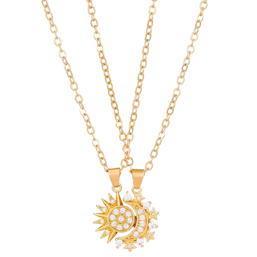 Magnetic Sun & Moon Couple Necklace (2pcs Set)