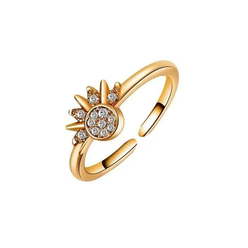 Celestial Sun & Moon Ring  Adjustable Zodiac Ring
