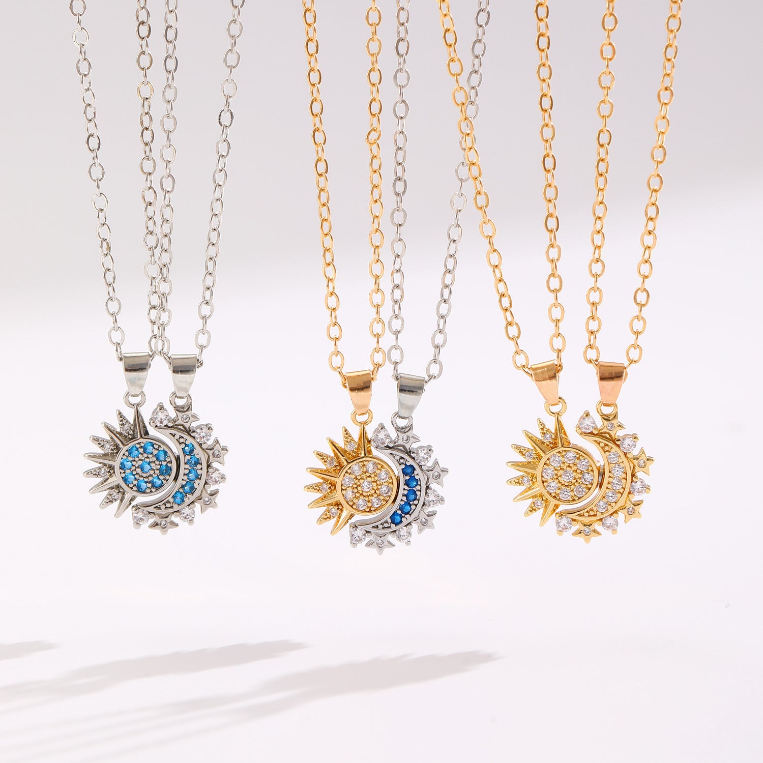 Magnetic Sun & Moon Couple Necklace (2pcs Set)